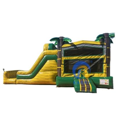 Grand palmier personnalisable château gonflable combo avec piscine à air et souffleur inclus