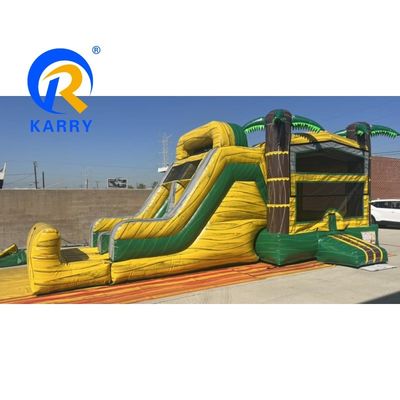 Grand palmier personnalisable château gonflable combo avec piscine à air et souffleur inclus