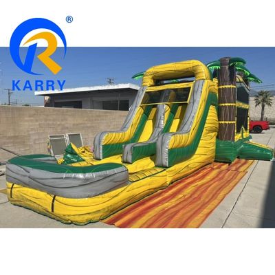 Grand palmier personnalisable château gonflable combo avec piscine à air et souffleur inclus