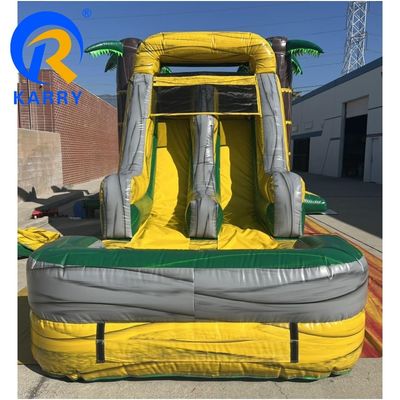 Grand palmier personnalisable château gonflable combo avec piscine à air et souffleur inclus