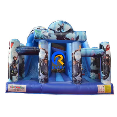 Glissière à double voie gonflable commerciale avec blower dragon bouncer et combo glissière