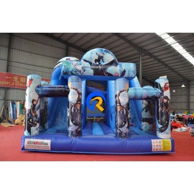 Glissière à double voie gonflable commerciale avec blower dragon bouncer et combo glissière