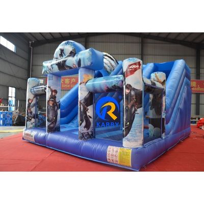 Glissière à double voie gonflable commerciale avec blower dragon bouncer et combo glissière