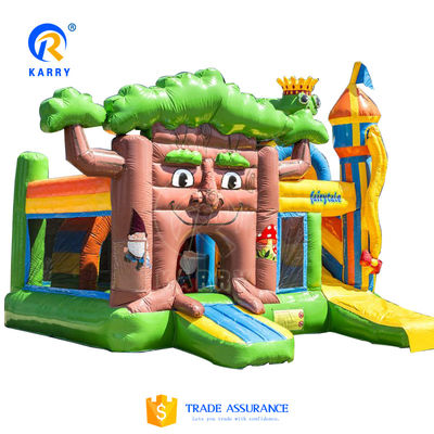 Trois toboggans à girafe combiné avec obstacle de l'air maison de rebond commercial gonflable