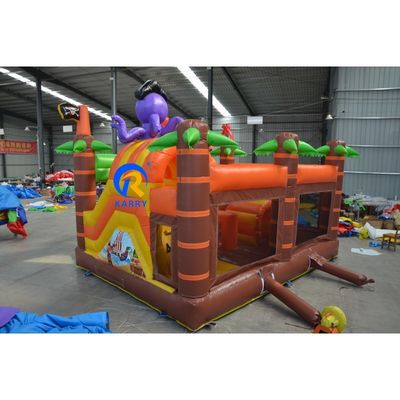 Un navire pirate naviguant sur une glissière sèche, un château gonflable, un terrain de jeux, un château sautant avec une glissière 5 en 1