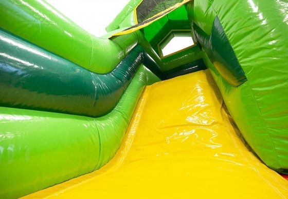 Jeu interactif pour enfants de style hawaïen Palm Tree Bouncy Jumping House avec toboggan aquatique