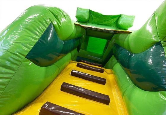 Jeu interactif pour enfants de style hawaïen Palm Tree Bouncy Jumping House avec toboggan aquatique