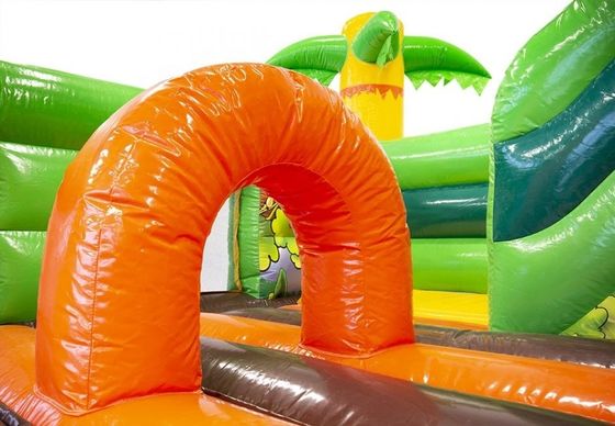Jeu interactif pour enfants de style hawaïen Palm Tree Bouncy Jumping House avec toboggan aquatique