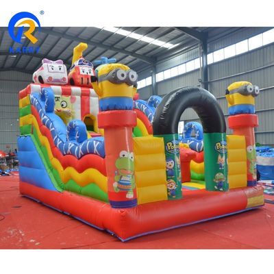 Thème de cirque gonflable château gonflable glissière combo pour le saut amusant Capacité maximale 100-500 kg