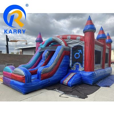 Thème de cirque gonflable château gonflable glissière combo pour le saut amusant Capacité maximale 100-500 kg