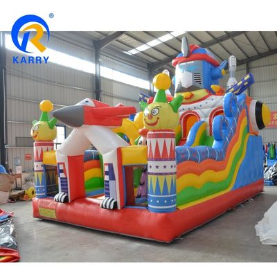 Thème de cirque gonflable château gonflable glissière combo pour le saut amusant Capacité maximale 100-500 kg
