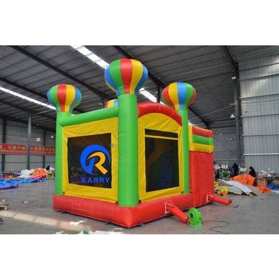 Portable 5 en 1 Ballon arc-en-ciel château gonflable avec toboggan et trampoline