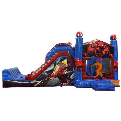 Unisexe Spiderman Combo de glissière gonflable à l'eau avec option humide / sèche