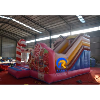 Jeux pour enfants en plein air sur gonflable PVC maison de bonbons maison de rebond Combo Water Slide