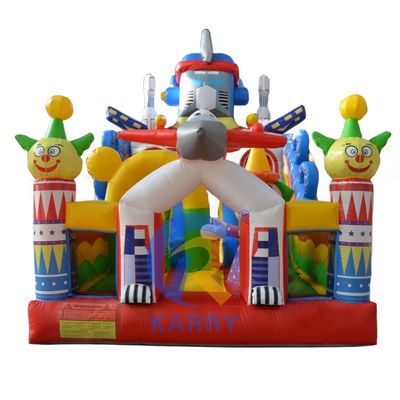 Unisexe commercial robot gonflable combo de glisse de château avec petit sauteur de porte de fusée