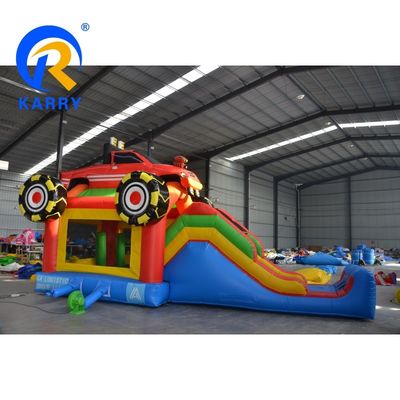Jeux pour enfants à l'intérieur et à l'extérieur Amusement Voiture commerciale Château gonflable Combo avec glissement