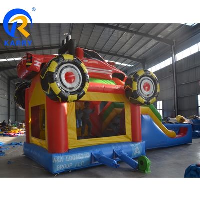 Jeux pour enfants à l'intérieur et à l'extérieur Amusement Voiture commerciale Château gonflable Combo avec glissement