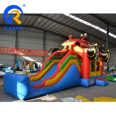 Jeux pour enfants à l'intérieur et à l'extérieur Amusement Voiture commerciale Château gonflable Combo avec glissement