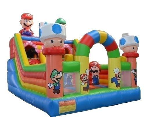 Grade commercial 6*4m Château gonflable à rebond avec combo de glissement d'obstacle