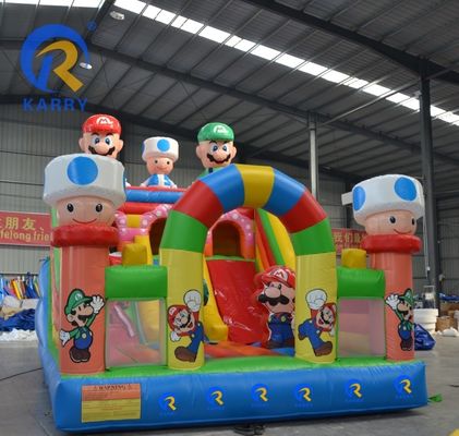 Grade commercial 6*4m Château gonflable à rebond avec combo de glissement d'obstacle