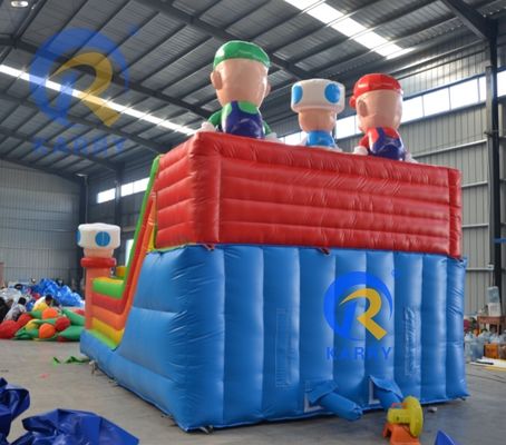 Grade commercial 6*4m Château gonflable à rebond avec combo de glissement d'obstacle