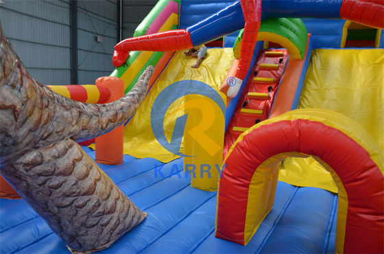 Grand toboggan gonflable et une maison de sortants pour Spiderman de qualité commerciale dans le parc 2024