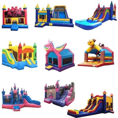 Parc d'attractions pour enfants Trampoline avec glissement interne personnalisé Jungle Lion King