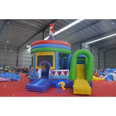 Château Jaune Slide Combo Enfants gonflables en plein air Carrousel Adultes Sauteurs Tente dôme