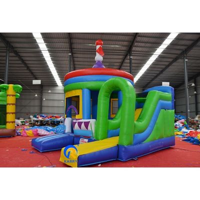 Château Jaune Slide Combo Enfants gonflables en plein air Carrousel Adultes Sauteurs Tente dôme