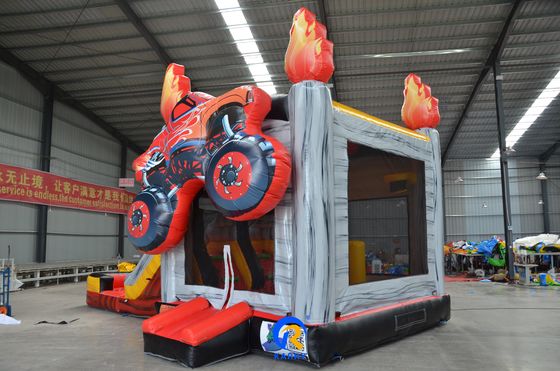 Piscine gonflable à glissière sèche avec glissière à double voie et thème de course 3D OEM accepté