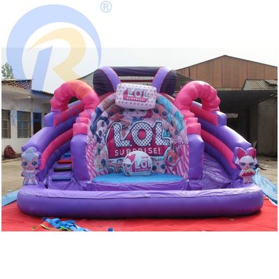 Thème rose LOL Château gonflable sautant Combo Commercial Bounce House avec diapositive