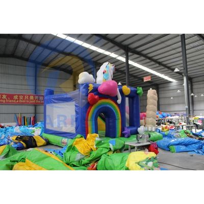 Combo gonflable en PVC unisexe avec glisser-déposer et château de licorne gonflable