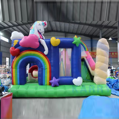 Combo gonflable en PVC unisexe avec glisser-déposer et château de licorne gonflable