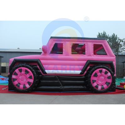 Jeep rose gonflable à l'allumage de château combiné Bouncer SUV Jumping Castle avec souffleur
