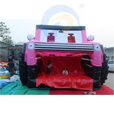 Jeep rose gonflable à l'allumage de château combiné Bouncer SUV Jumping Castle avec souffleur