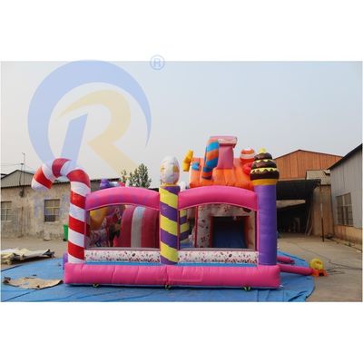 Expédition express Doux bonbons Sugar Shack maison gonflable pour les enfants terrain de jeu
