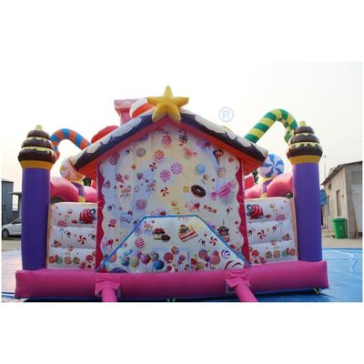 Expédition express Doux bonbons Sugar Shack maison gonflable pour les enfants terrain de jeu