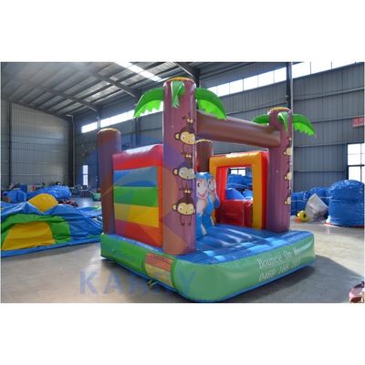 Cartoon Petit singe Mini château gonflable combinaison de diapositives pour le jeu en intérieur