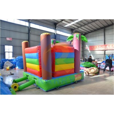 Cartoon Petit singe Mini château gonflable combinaison de diapositives pour le jeu en intérieur