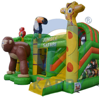 Maison gonflable portable avec glisser-déposer Châteaux de saut en l'air Glisse d'eau Petit gardien