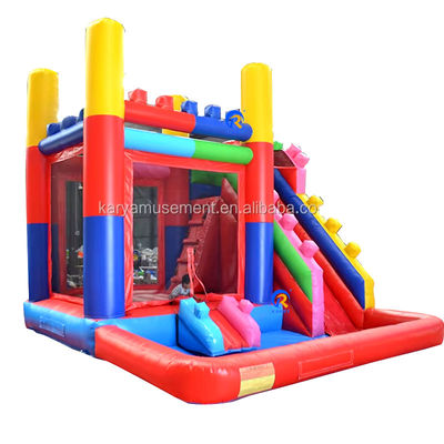 Unisexe patio gonflable sautant château combiné toboggan avec piscine et toboggan