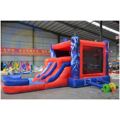 Homme araignée Combo gonflable maison de rebond et glisser-déposer