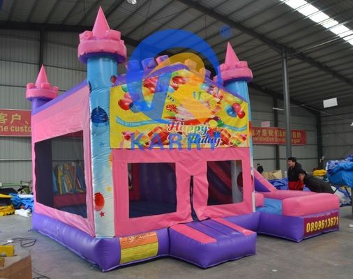 14 ans de fête d'anniversaire en PVC Château gonflable à saut avec diapositive 5*5m et accessoires