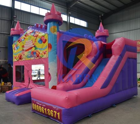 14 ans de fête d'anniversaire en PVC Château gonflable à saut avec diapositive 5*5m et accessoires