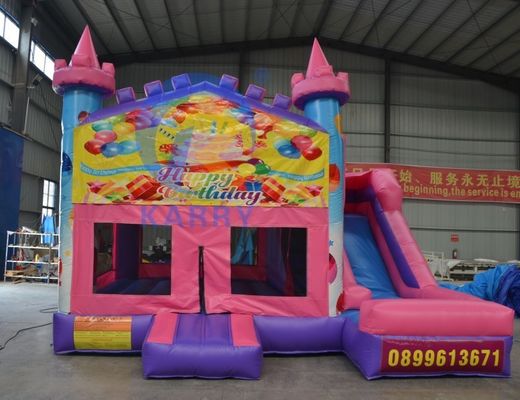 14 ans de fête d'anniversaire en PVC Château gonflable à saut avec diapositive 5*5m et accessoires