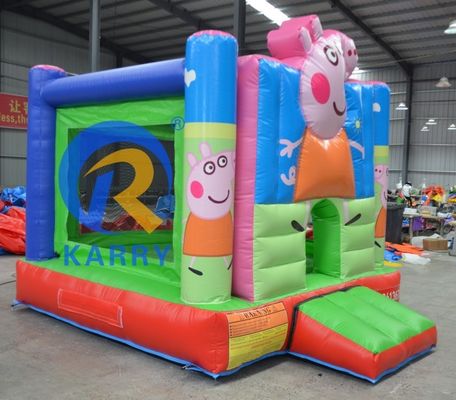 Unisexe PVC dessin animé Pink Piggy Mini château gonflable pour intérieur et extérieur commercial
