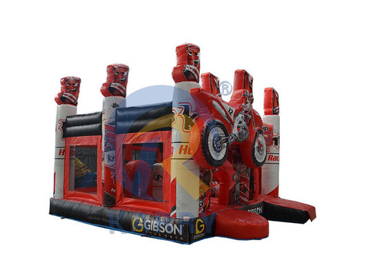 Bouncy Red 3D Racing Castle Slide Combo avec le château gonflable et le logo personnalisé