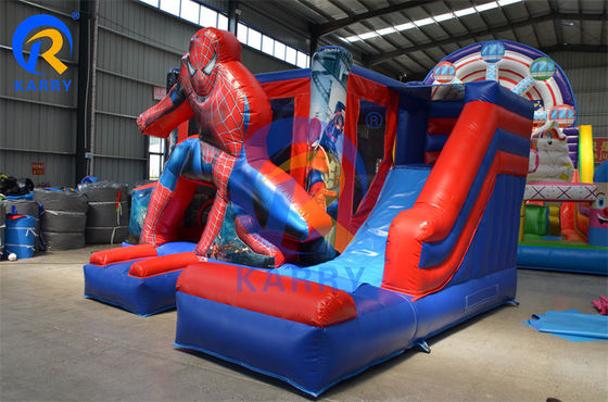 Maison gonflable spiderman avec diapositive en PVC certifié EN14960