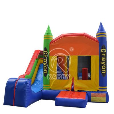 Parc de jeux en plein air amusant Château gonflable coloré et maison de rebond Combo avec glissière