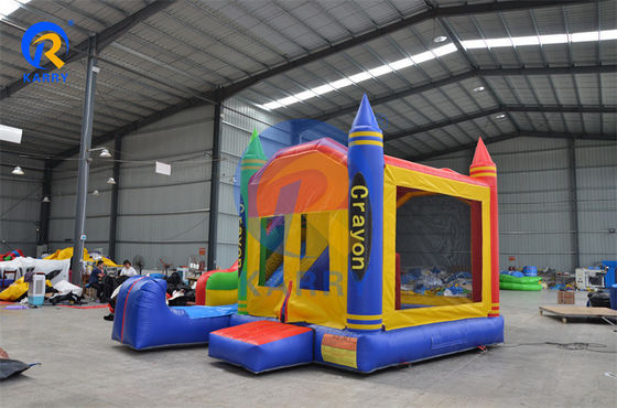 Parc de jeux en plein air amusant Château gonflable coloré et maison de rebond Combo avec glissière